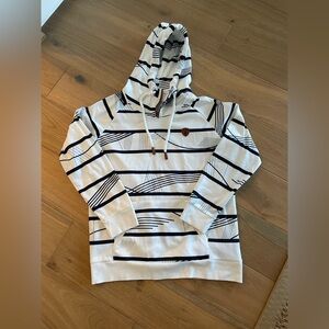 Striped White and Black Kids XL Sweatshirt